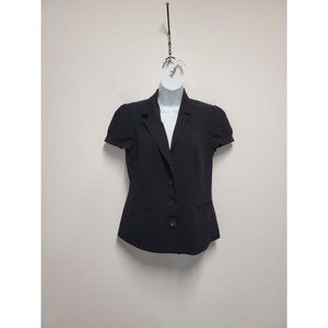 CALVIN KLEIN Women's Black Lined Jacket/Blazer Short Sleeved Size 8